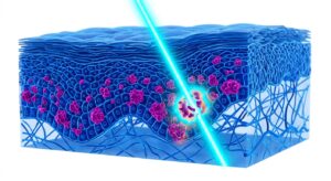 멜라닌 색소에 반응하는 레이저 메커니즘 3D 일러스트