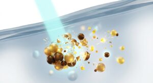 레이저 토닝의 선택적 광열분해 원리를 설명하는 3D 의학 일러스트